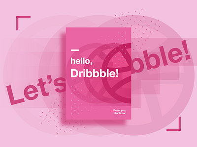 hello, Dribbble! debut debut shot dots fast lets dribbble motion pink poster