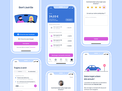 Carpool app application illustration ios iphonex mobile product design ui ux