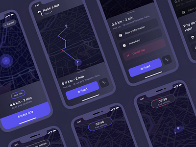 Driver App design app driver driver app ios ride taxi app transport trip ui