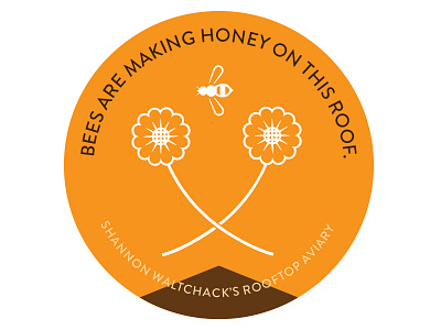 Rooftop Aviary Door Stickers beehive bees honey logo sticker