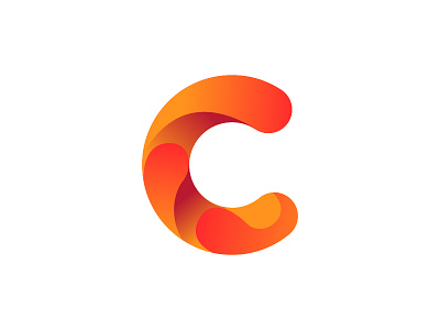 Letter C logo. Alphabet logotype vector design alphabet c design gradient letter logo yellow