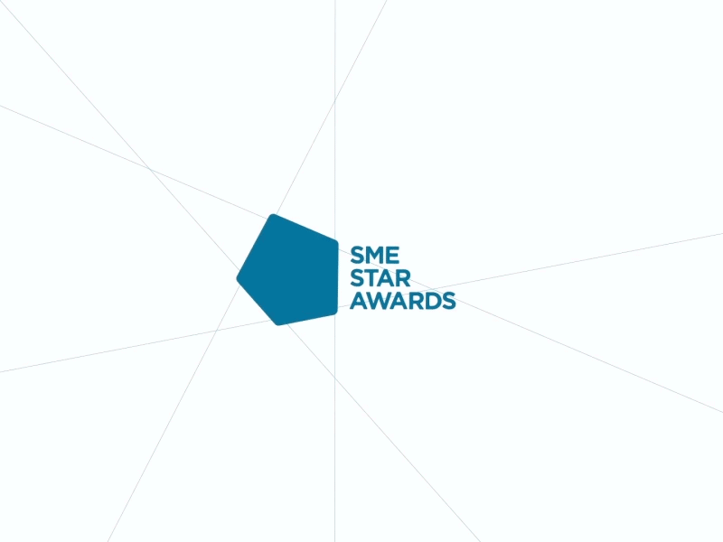 sme logo intro 2d 3d 3d animation ambient ambient occlusion animation ao awards blue cinema4d design event letters lines logo motion motion design motion graphics pentagon star