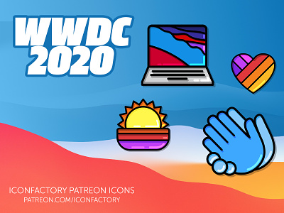 WWDC 2020 Icons apple colorful desktop developers enamel fun iconfactory icons ios macos patreon pins wwdc
