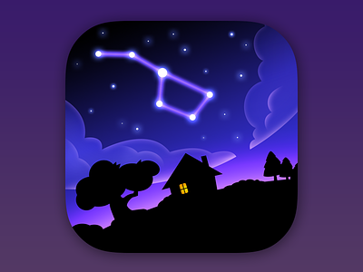 Skyview for iOS app astronomy constellation icon iconfactory icons ios ios7 night stars