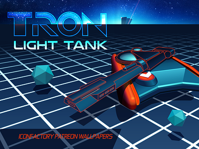 TRON Light Tank Wallpaper 80s arcade desktop flynn iconfactory ios macos patreon tank tron video games wallpaper