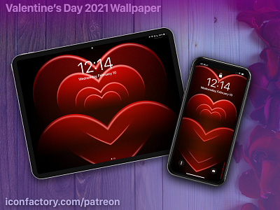 Valentine's Day 2021 Wallpaper desktop hearts holliday iconfactory ios iphone love macos patreon talos tsui valentine valentines day