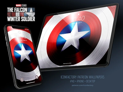 The Falcon and the Winter Soldier Wallpaper captain america falcon and winter soldier iconfactory ios lockscreen macos mcu patreon patriotic shield superhero wallpaper