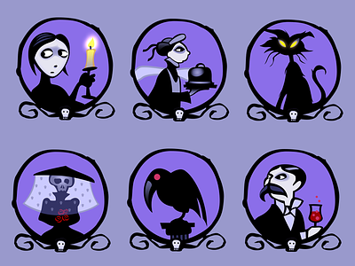 Iconfactory Ravenswood Stickers edwardian ghost gorey gothic halloween horror poe spooky sticker