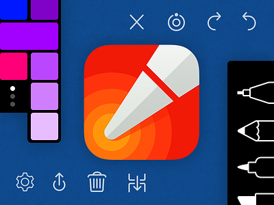 Linea App Icon & Interface Elements appstore drawing icon iconfactory interface ipad linea sketch tool ui