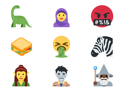 Twitter Unicode 10 Emoji dinosaur elves emoji icon iconfactory mobile social twitter web zebra zombie