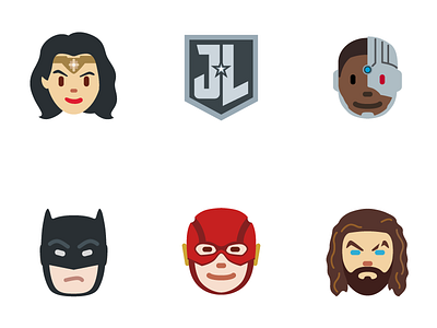 Official Justice League Twitter Emoji batman comic book comics dc emoji hashtag icon justice league movies twitter warner bros wonder woman