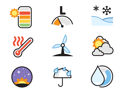 Dark Sky Icons for iOS iconfactory icons illustration ios iphone rain sun temperature vector weather weather forecast wind