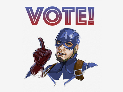 Cap Says VOTE! avengers iconfactory illustration ipadpro lineasketch politics vote voter votes