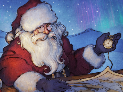 Santa Tracker App Store Promo Art app store christmas iconfactory illustration ios iphone santa