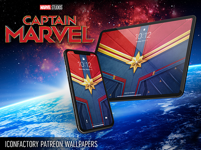 Captain Marvel Wallpaper captain marvel customize desktop iconfactory ios ipad iphone marvel patreon superhero wallpaper