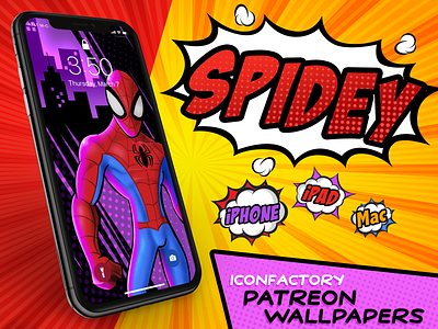 Spidey Wallpaper desktop iconfactory ios ipad iphone macos marvel nyc patreon peter parker spider-man spider-verse superhero wallpaper