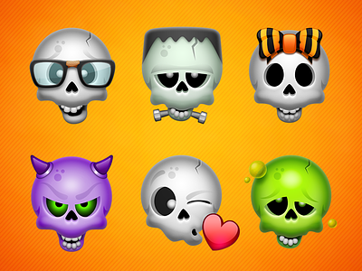 Iconfactory Skullmoji Stickers chat crying emoji halloween heart eyes holiday iconfactory imessage lol nerd skeleton skull smile spooky stickers stickers for imessage wink