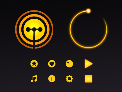 Triode Iconography antenna app app store audio glow glowing gold icon iconfactory iconography interface ios macos music neon radio tvos ui vector yellow