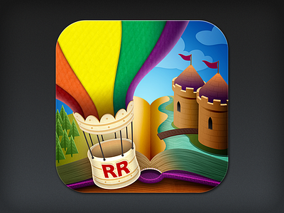 iOS App Icon Design: Reading Rainbow app custom design icon ios