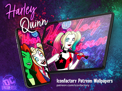 Harley Quinn DC Universe Wallpapers animation batman birdsofprey comics dc dcuniverse harley harleyquinn iconfactory ios joker macos poisonivy wallpaper