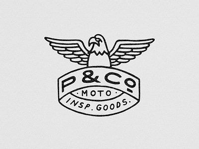 P&Co MOTO INPS. GOODS LOGO branding custom lettering design hand drawn lettering lock up