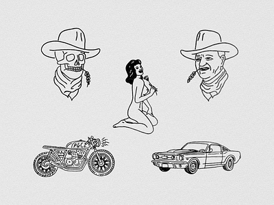 ROCK NIGHTS ILLUSTRATIONS design illustration motorcycle mustang western