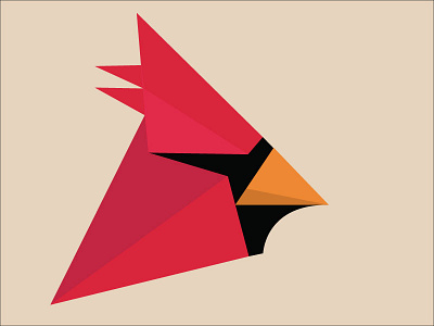 Cubie Cardinal (or Angry Bird - according to my kids) 3d bird cubism illustrator