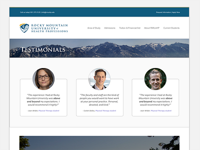 Rocky Mountain University background blue headshot profile testimonials