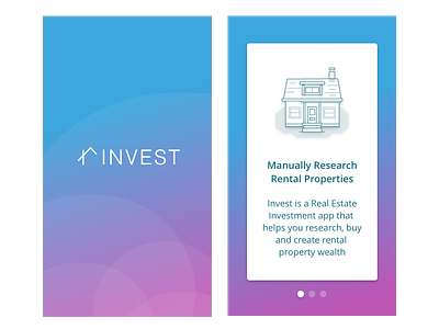 Invest iOS App card cards cardui estate gradient ios iphone mobile real ux
