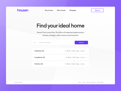 Real Estate Website: Concept branding design figma freebie interface light minimal search simple suggestions top shots travel ui ux vector