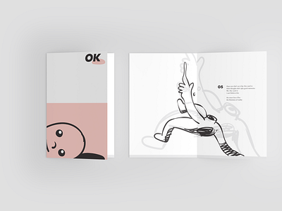 "OK" Booklet design illustration poetry typography wip