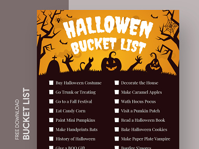 Halloween Bucket List Free Google Docs Template
