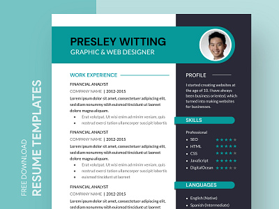 Graphic Designer Resume Free Google Docs Template cv cvs design doc docs document free freebie google green job print printing resume resumes template templates word