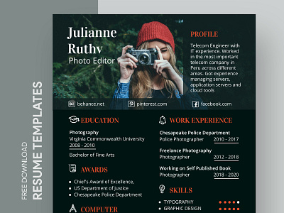 Photography Resume Free Google Docs Template