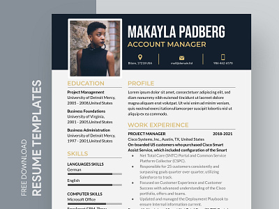 Modern CV Free Google Docs Template