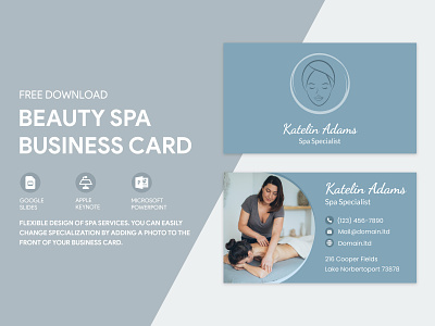 Beauty SPA Business Card Free Google Docs Template beauty business card cards design doc docs free freebie google print printing salon spa template templates visit visiting word