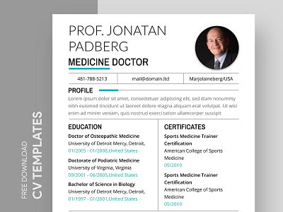 Doctor CV Free Google Docs Template cv cvs design doc docs doctor free freebie google job minimal minimalism minimalist minimalista minimalistic resume resumes template templates