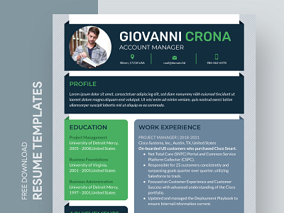 Professional CV Free Google Docs Template