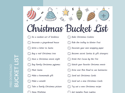 Christmas Bucket List Free Google Docs Template