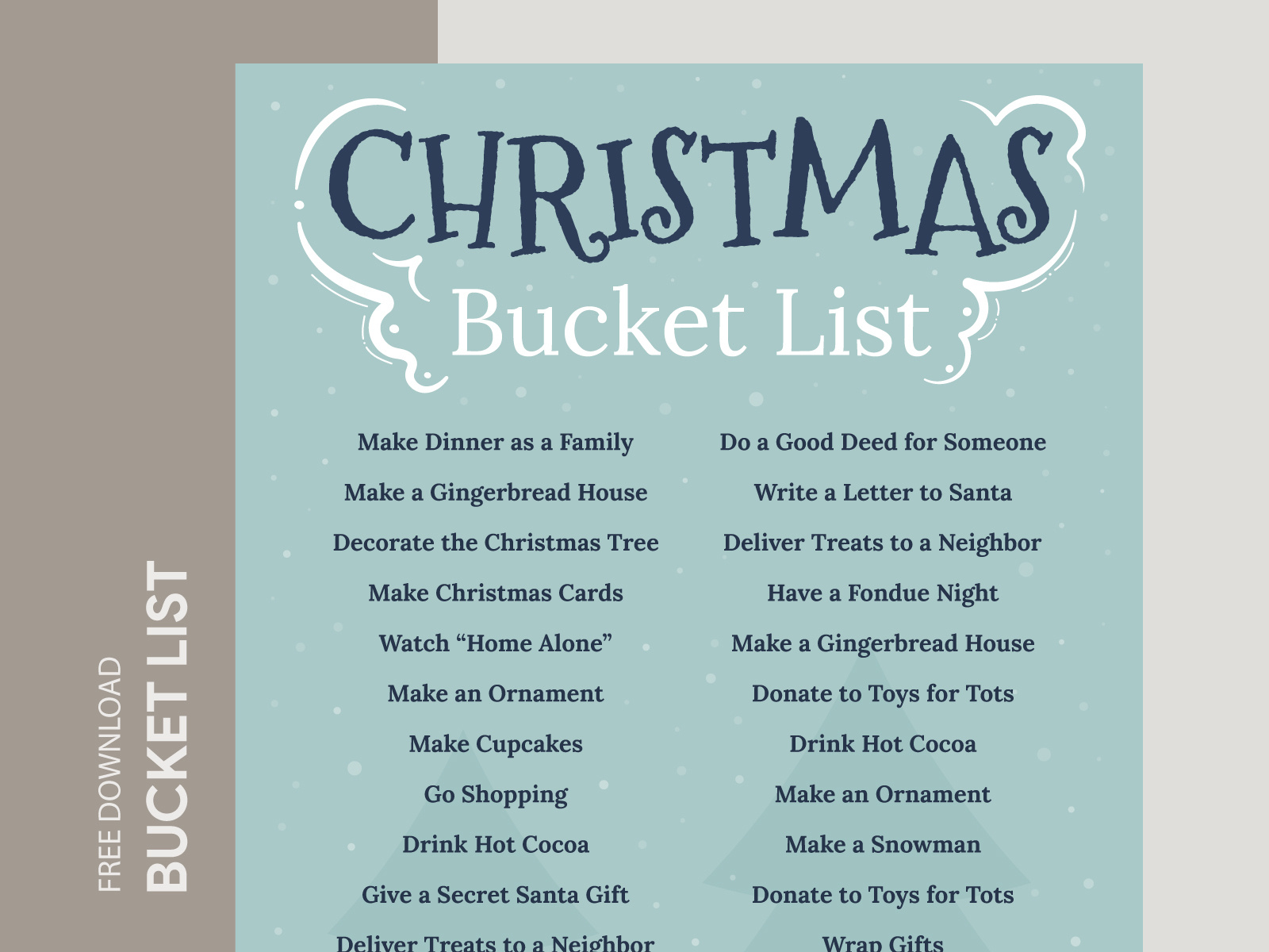Xmas Bucket List Free Google Docs Template by Free Google Docs