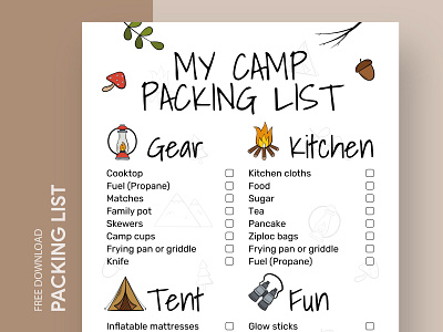 My Camp Packing List Free Google Docs Template by Free Google Docs ...