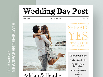 Newspaper Wedding Program Free Google Docs Template By Free Google Docs Templates Gdoc Io On Dribbble