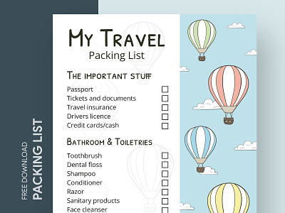 Travel Packing List Free Google Docs Template