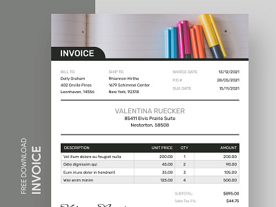 Bill Invoice Free Google Docs Template