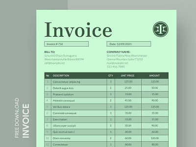 Green Invoice Free Google Docs Template bill business corporate design doc docs document google green invoice invoices ms pay payment print printing sales tax template templates