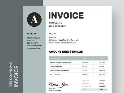 Design Invoice Free Google Docs Template