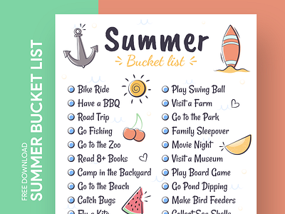 Summer Holiday Bucket List Free Google Docs Template bucket bucketlist check checklist design doc docs document google holiday holidays list print printing summer summertime template templates vacation wishlist