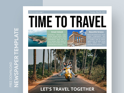 Travel Newspaper Free Google Docs Template doc docs free google docs templates free template free template google docs gazette google google docs journal magazine newspaper print printing template templates tourism travel traveling trip