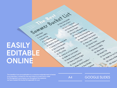 Best Summer Bucket List Free Google Docs Template by Free Google