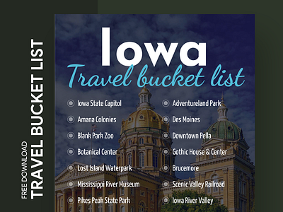 Iowa Travel Bucket List Free Google Docs Template bucket bucketlist check checklist design doc docs document google journey list print printing template templates tourism travel trip wish wishlist